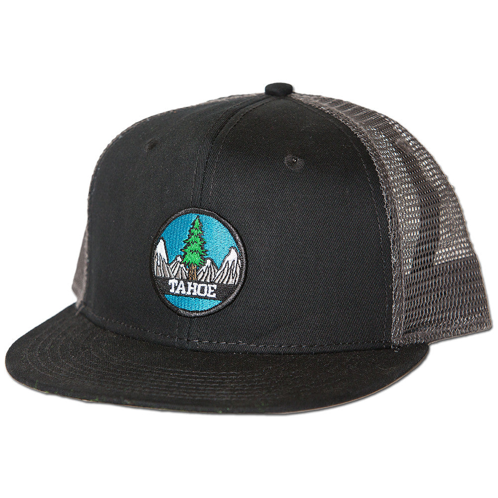 Tahoe Tree Circle Snapback Hat - Charcoal/Black – RISE Designs