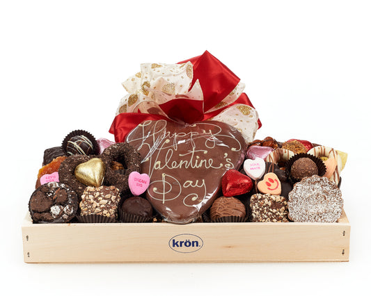 Edible Chocolate Heart Box W. Truffles & Clusters Deluxe