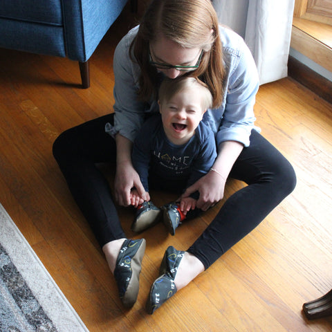 world down syndrome day mommy and me soft sole slippers and baby shoes