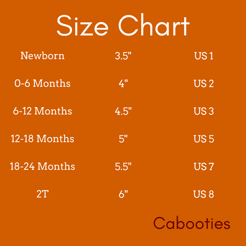 baby shoe size chart
