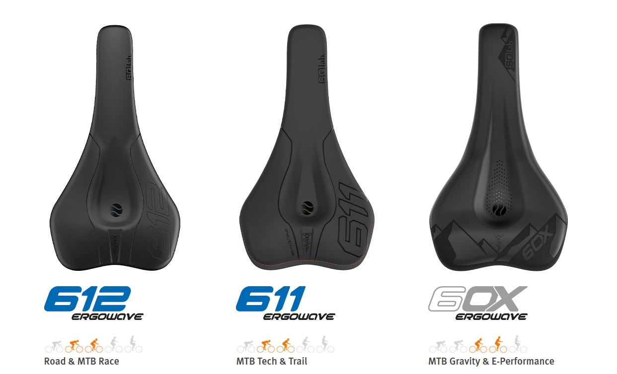 SQlab saddle comparison - 6Ox, 612, 611 Ergowave and Active models