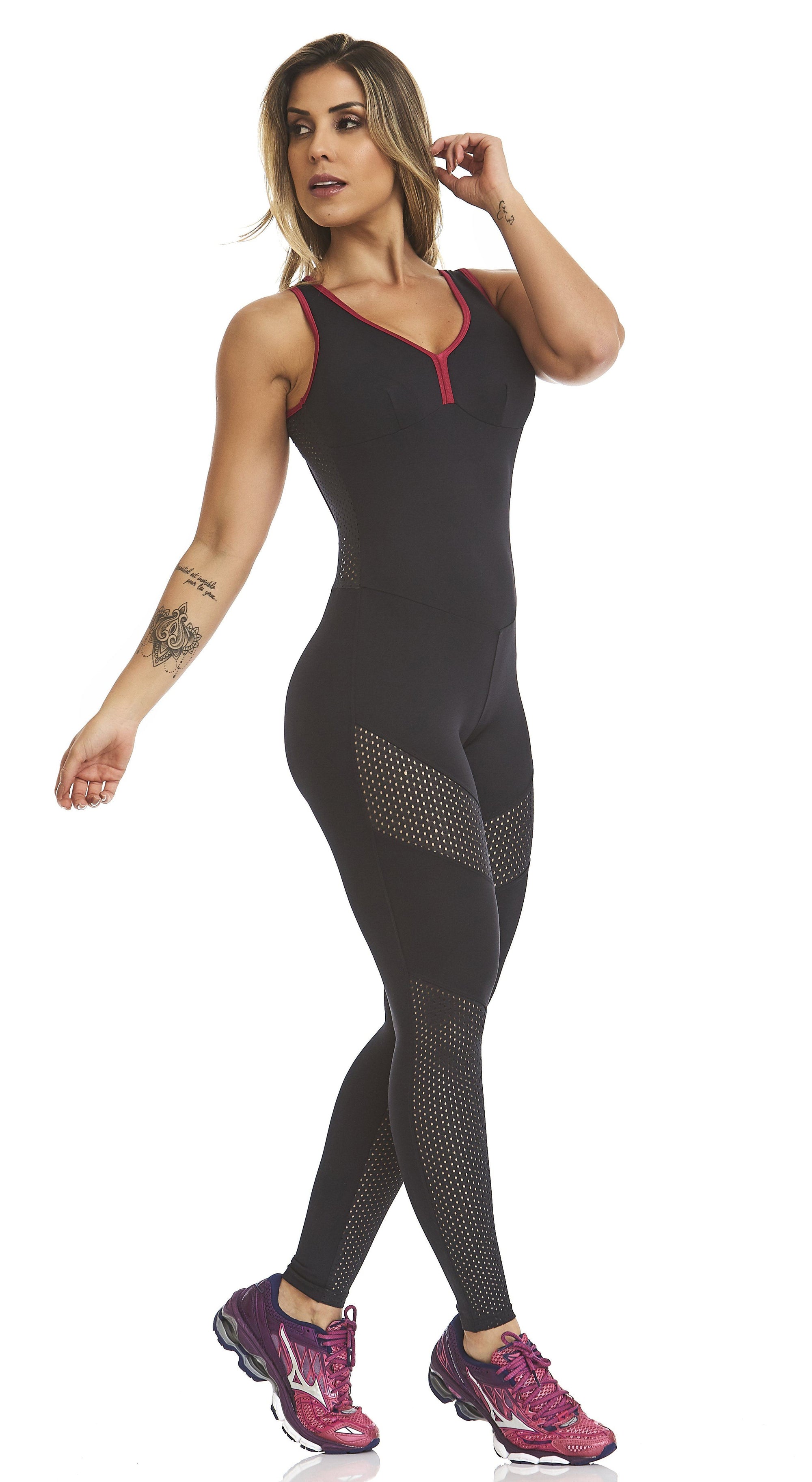 Brazilian Workout Jumpsuit Emana Performance Black