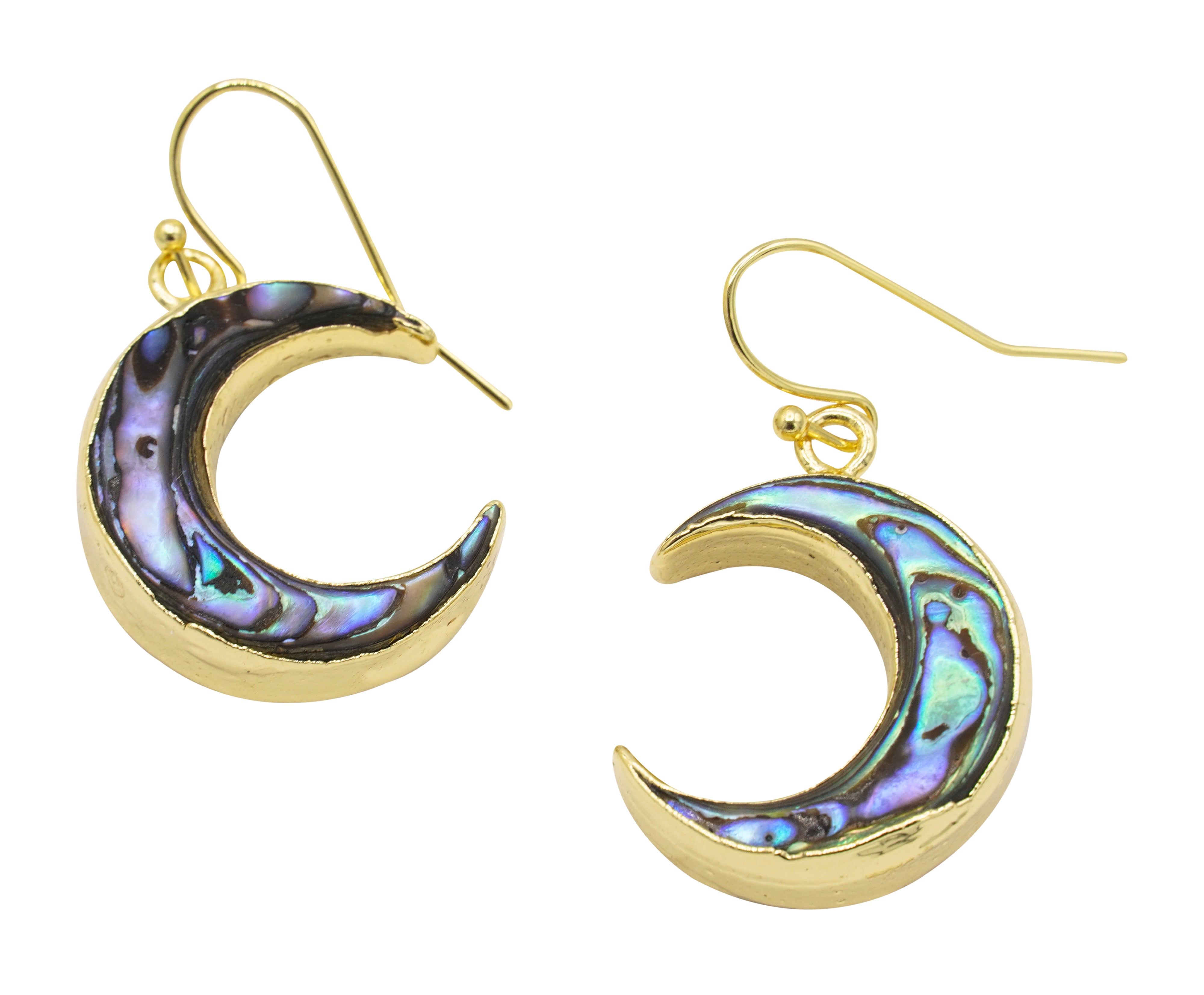 Abalone Shell Moon Earrings