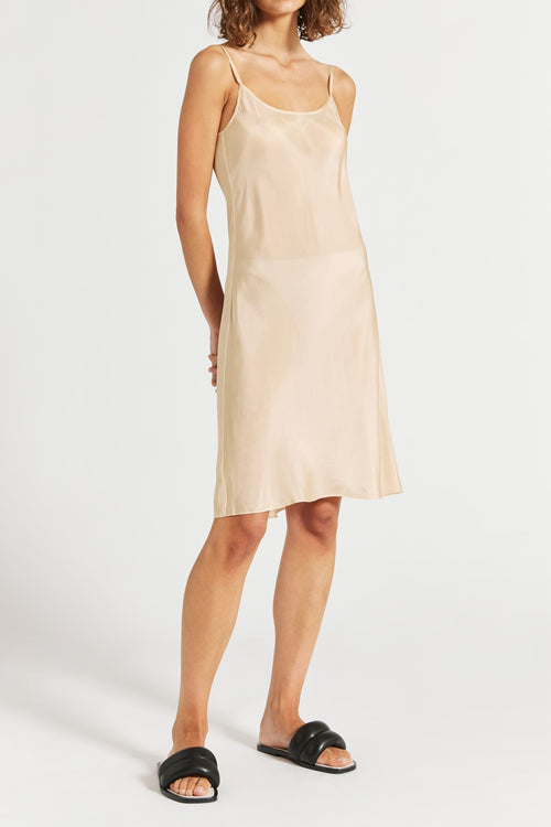 Ivory Cowl Neck Silk Slip Dress - Silk Maison