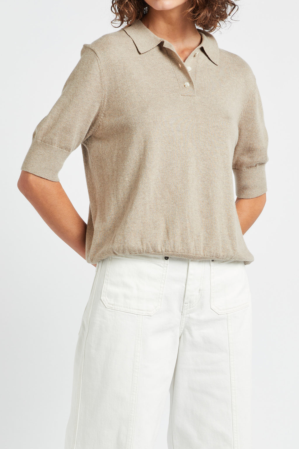 abercrombie cotton cashmere knit polo