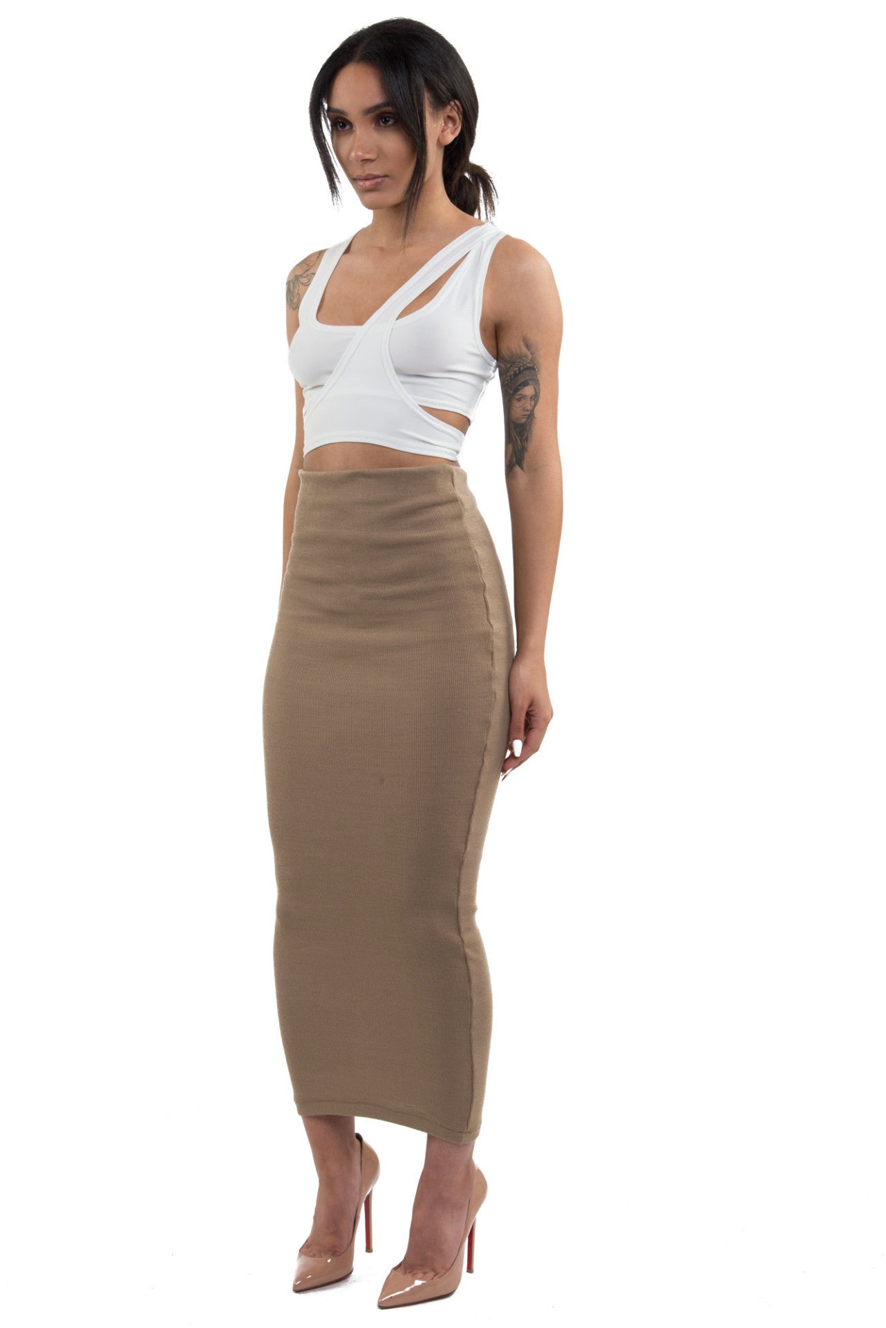 HUDSON Maxi Skirt in BEIGE