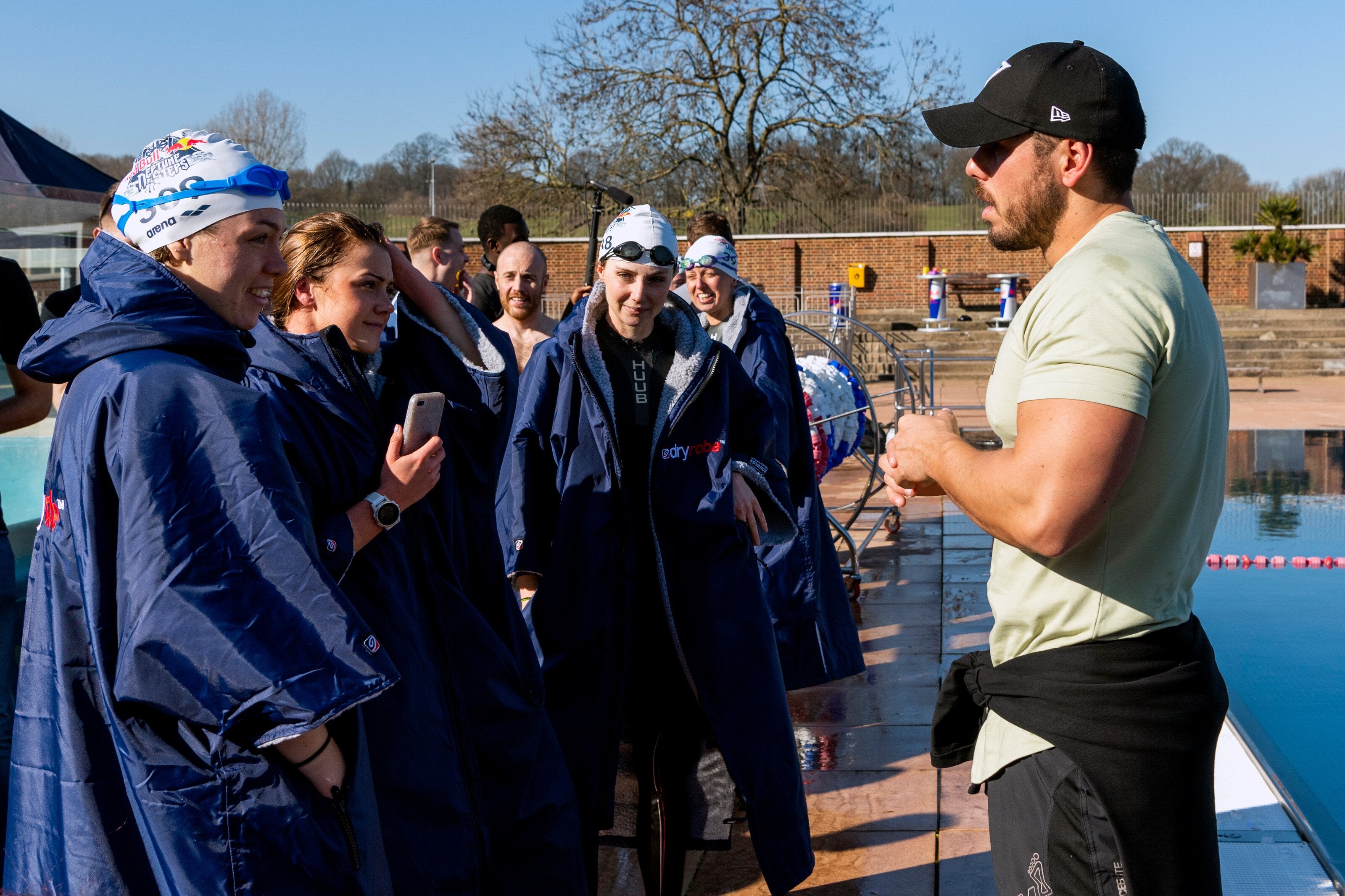 Ross Edgley leading a cold water training session in London, February 2019 (Photo courtesy of Olaf Pignataro/Red Bull Content Pool)