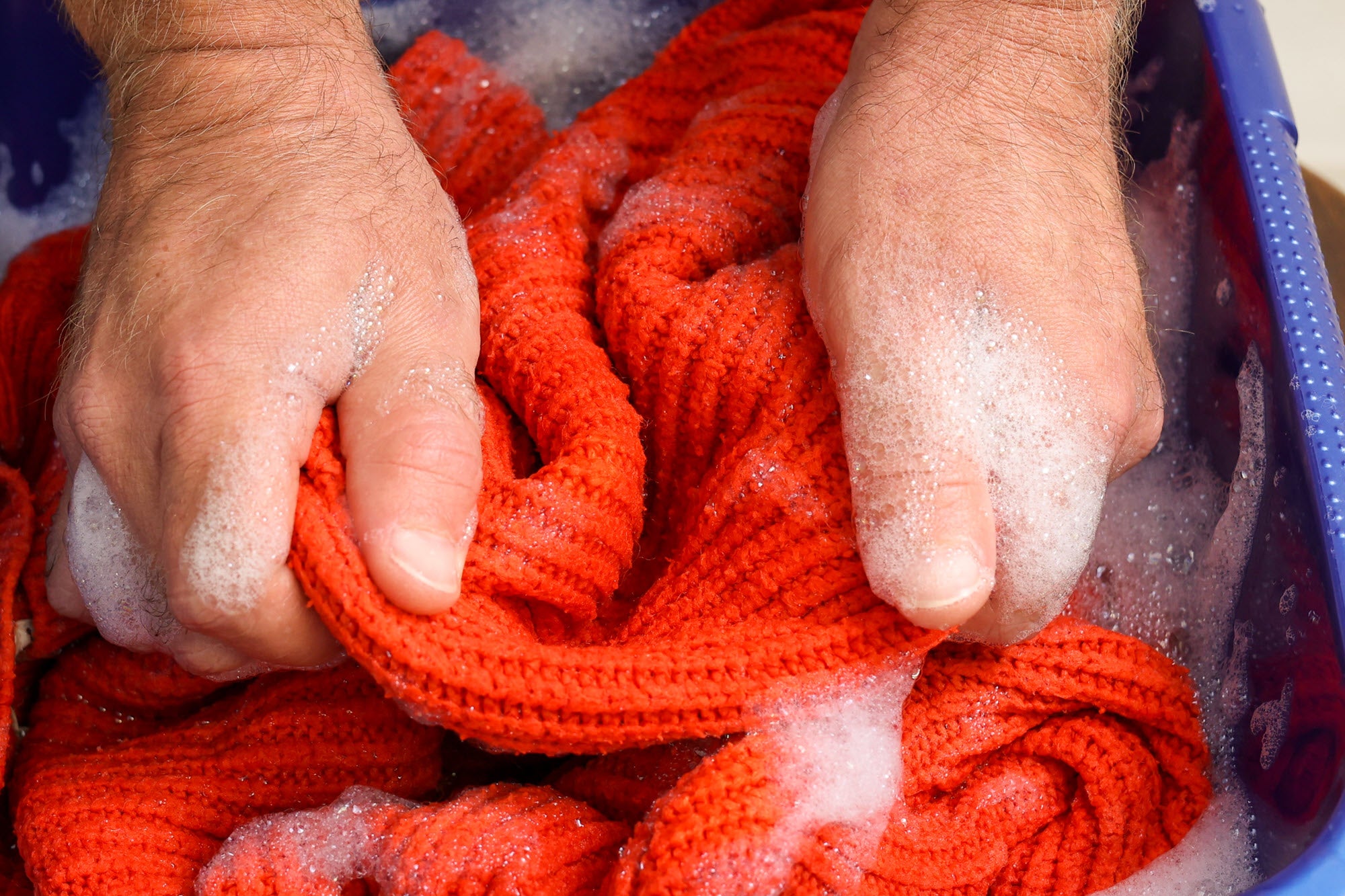 Steps to hand washing a wool sweater
