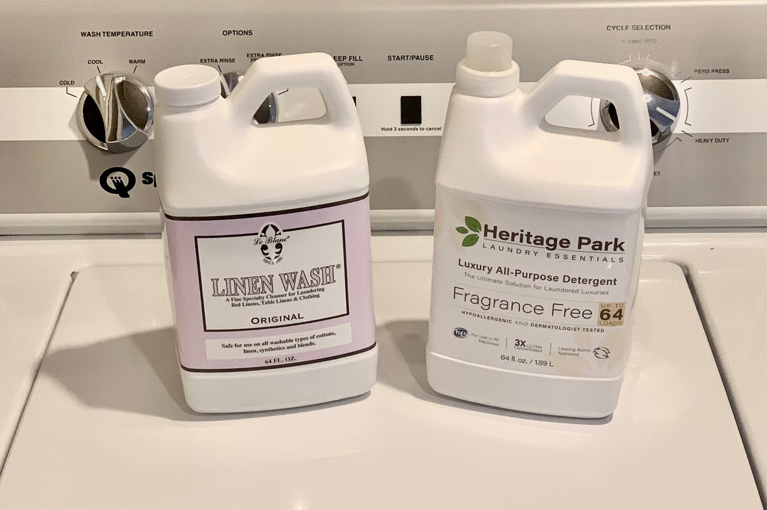 Comparing LeBlanc Linen Wash Detergent to Heritage Park Luxury All-Purpose Detergent