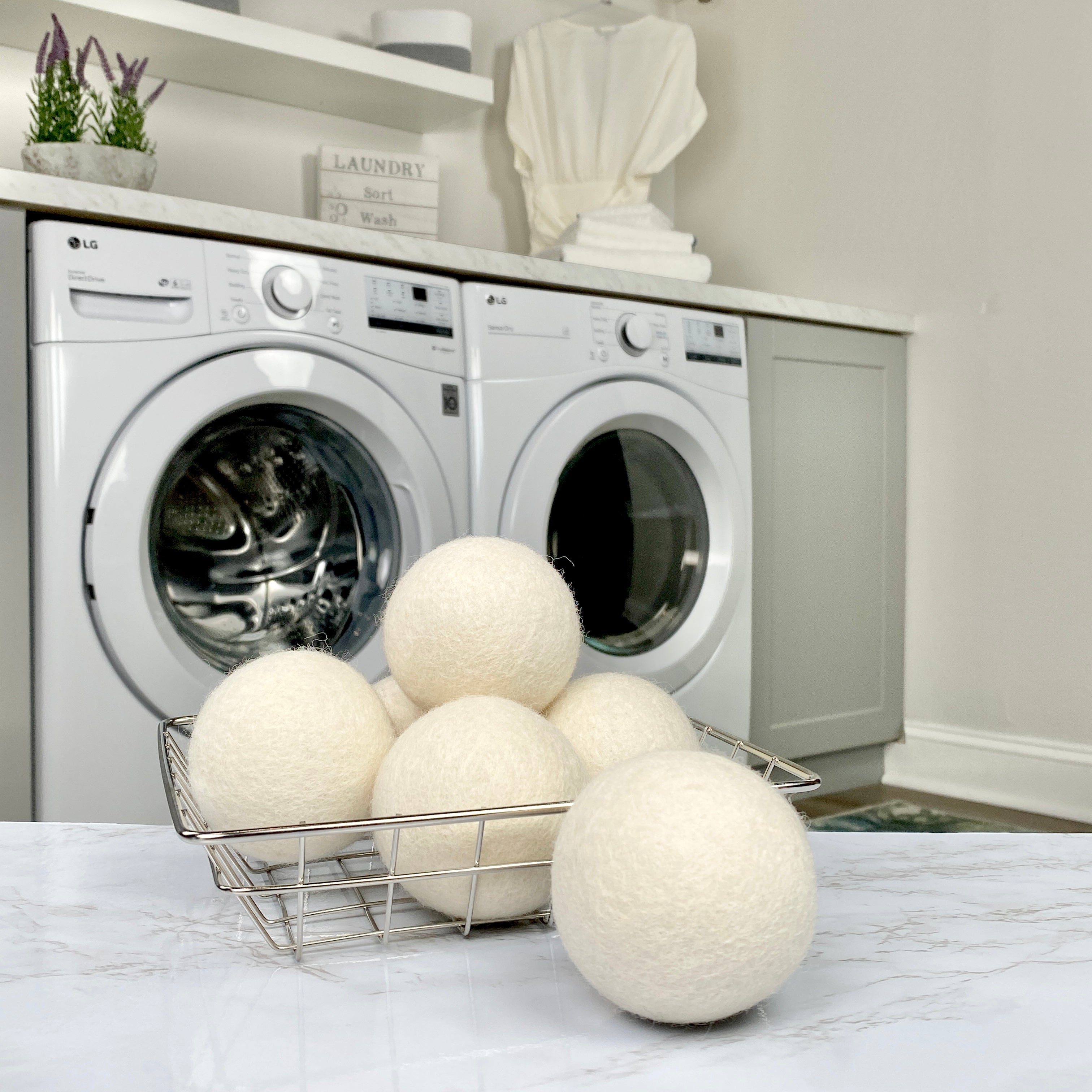 Use wool dryer balls instead of dryer sheets