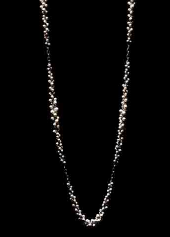 Signature Beaded Three Strand Oxidized Sterling Silver Necklace –  tenthousandthingsnyc