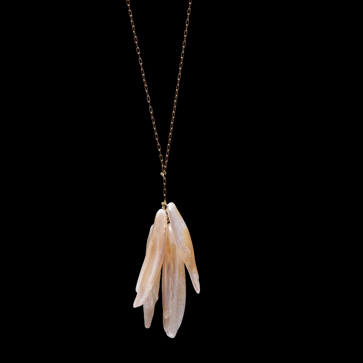 American Natural Pearl Wing Cluster Necklace