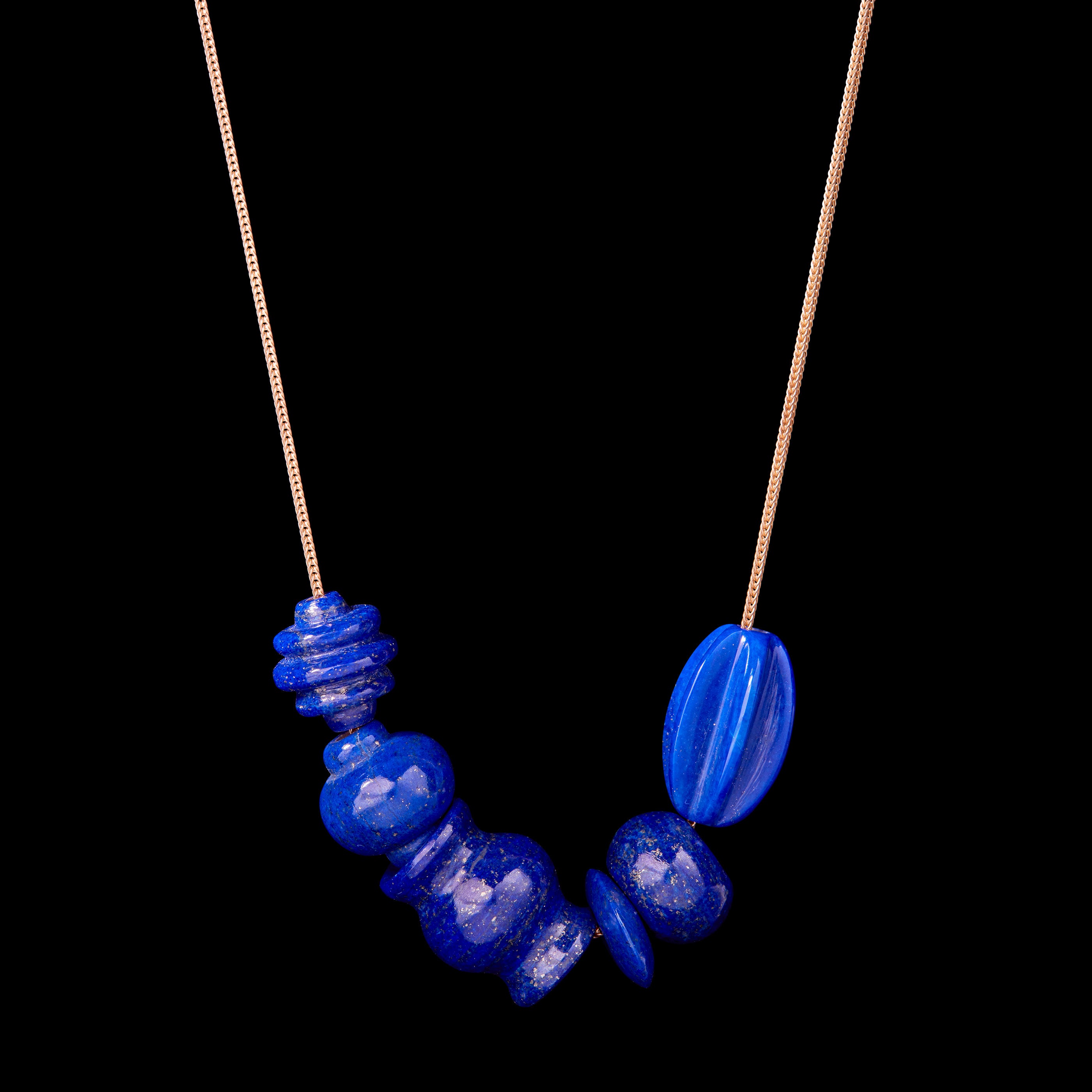 Luxe Lapis Trade Bead Necklace