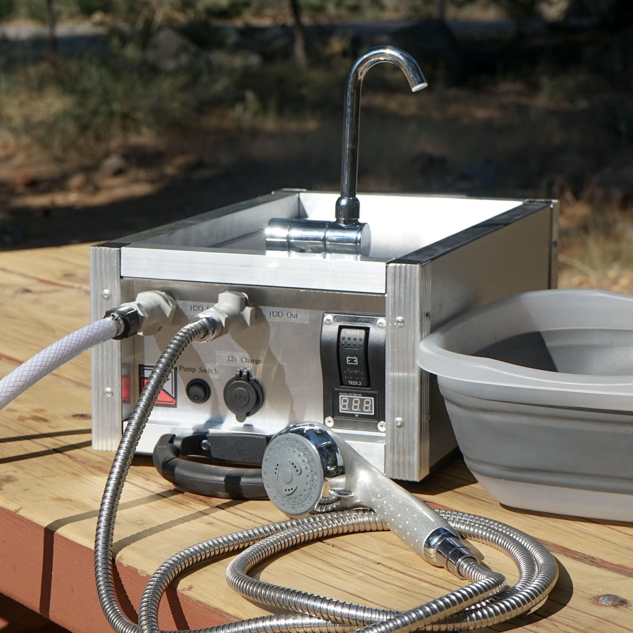 Portable Camping Sink with Pump & Water Filter Trail Kitchens