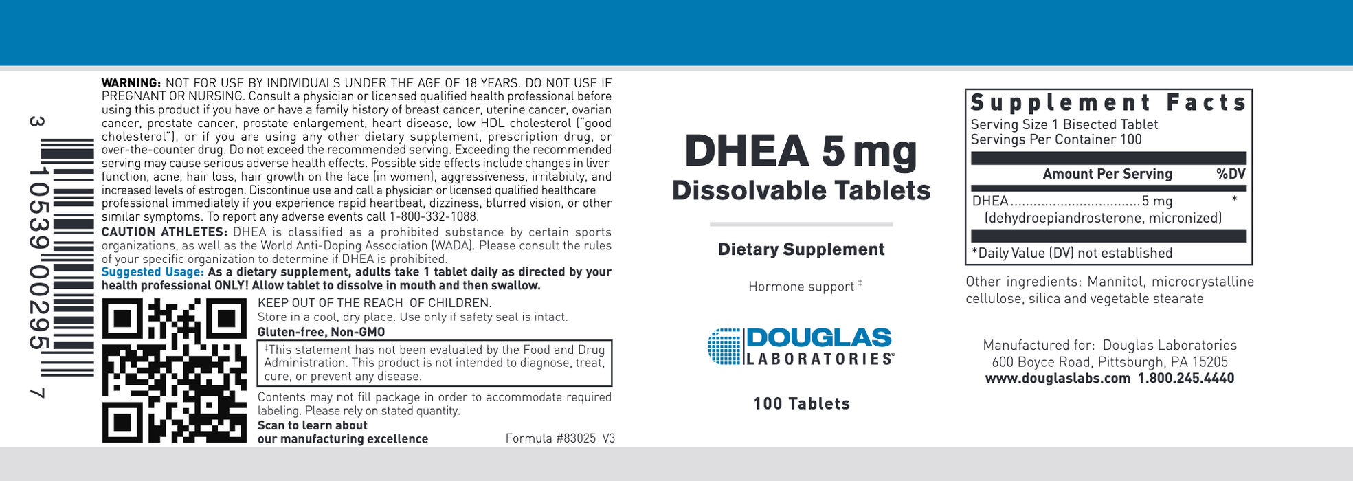 Douglas Laboratories Dhea 5 Mg 100 Tablets — Pine Street Clinic