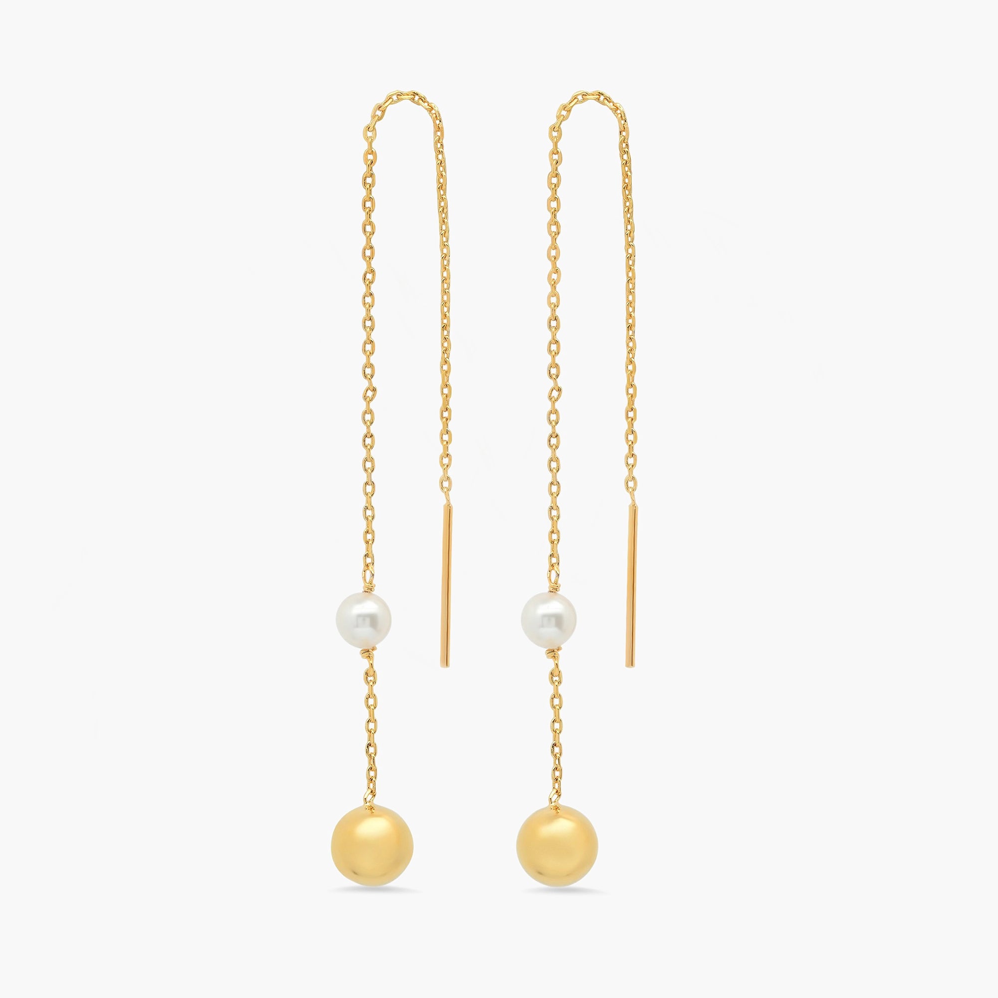 Gold Simple Chain Threader w/ in Pearl and Gold Ball