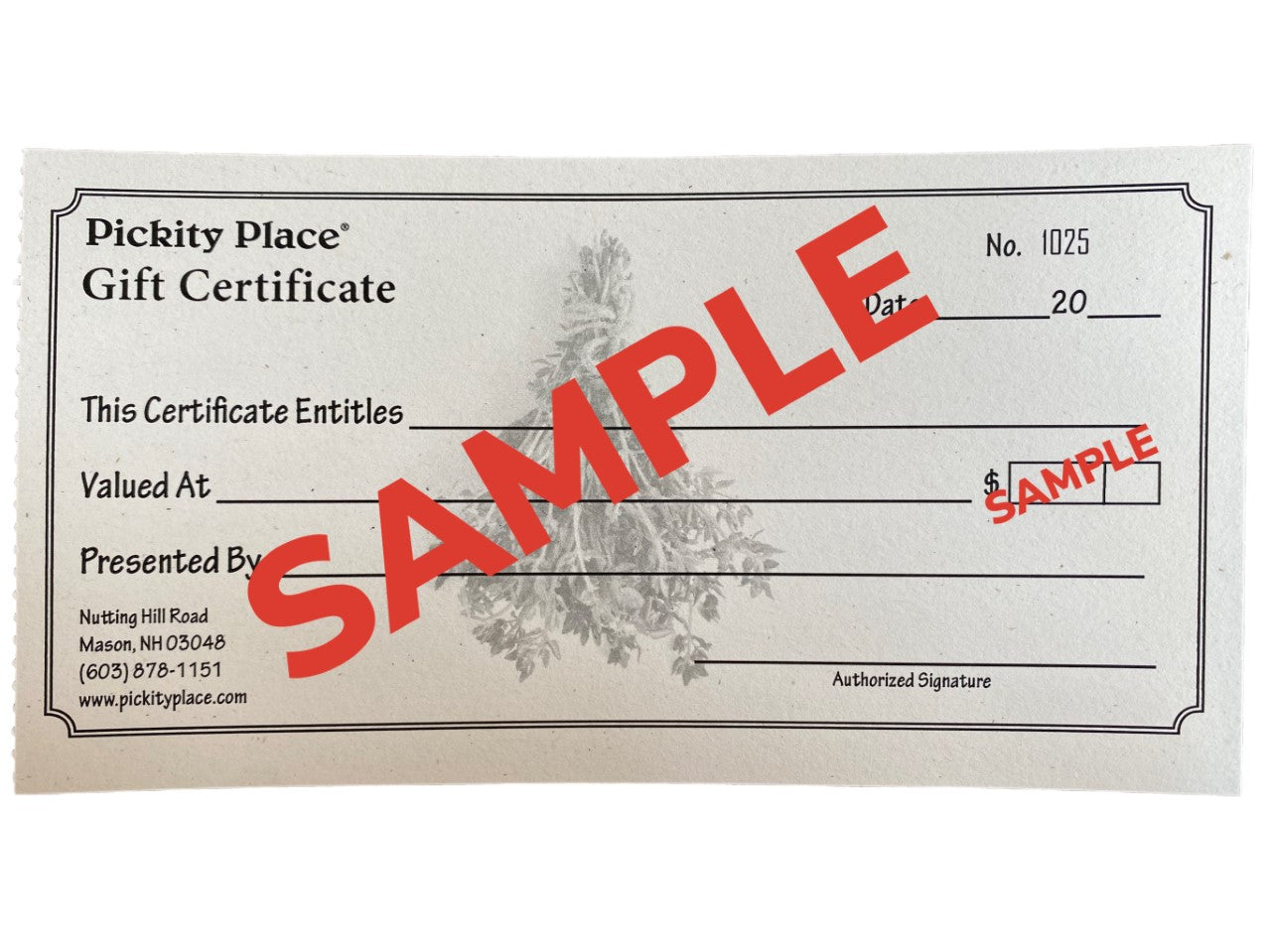 Pickity Place Gift Certificate
