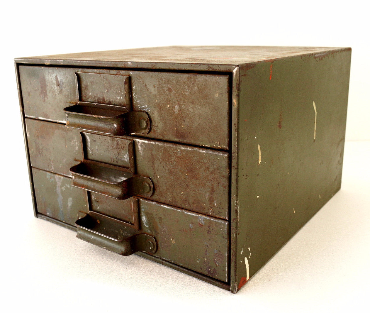 Vintage Industrial Hardware Cabinet Parts Bin With 3 Drawers C