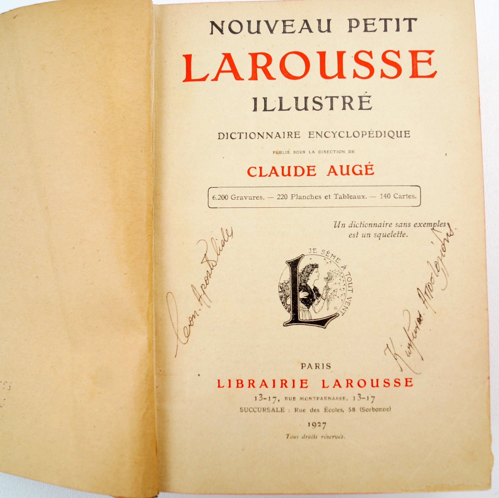 Vintage 1927 Nouveau Petit Larousse Illustre French Illustrated Dictio ...