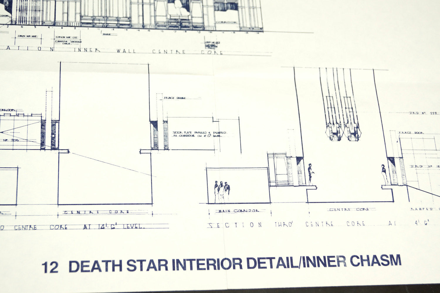 Vintage Star Wars Blueprint For Death Star Interior Detail