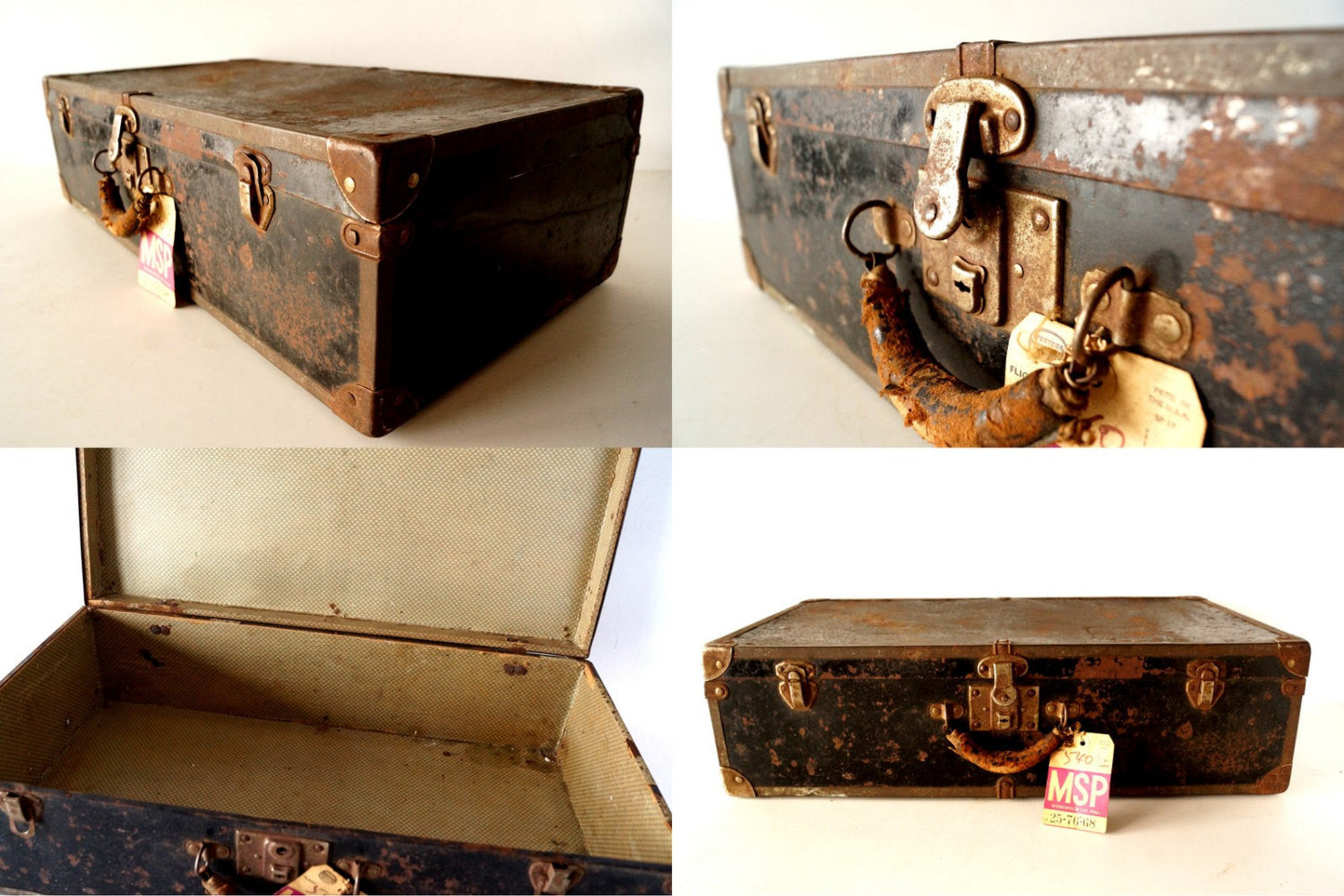 antique metal suitcase