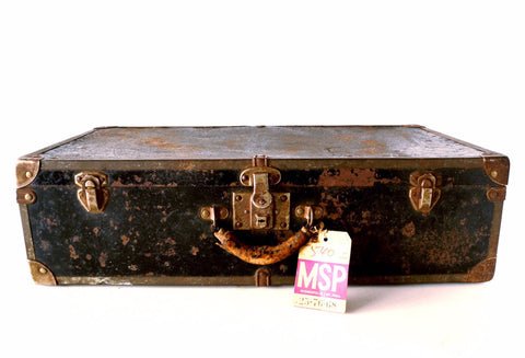 antique metal suitcase