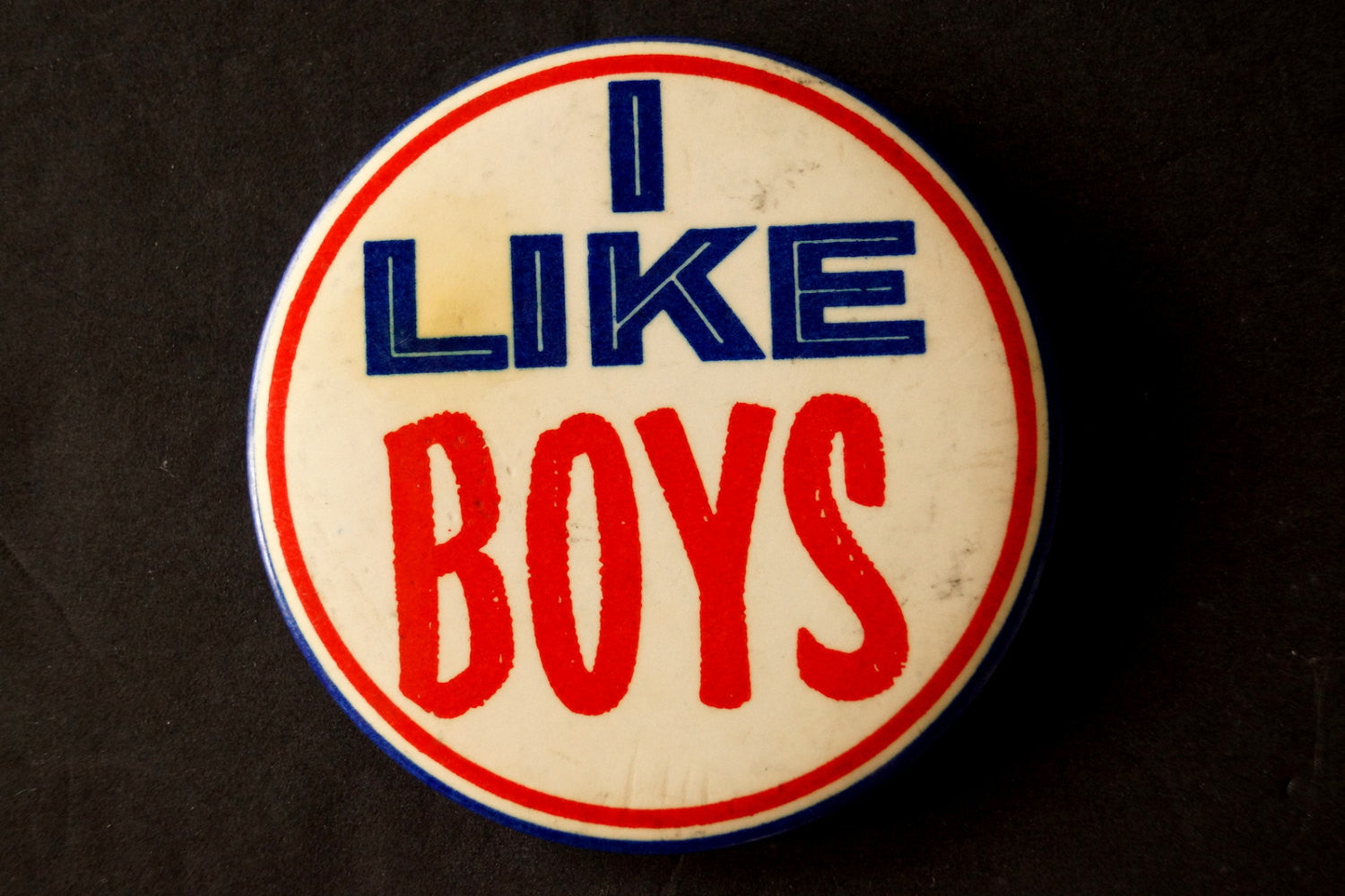 Vintage I Like Boys Pin 35 Diameter C1970s N3