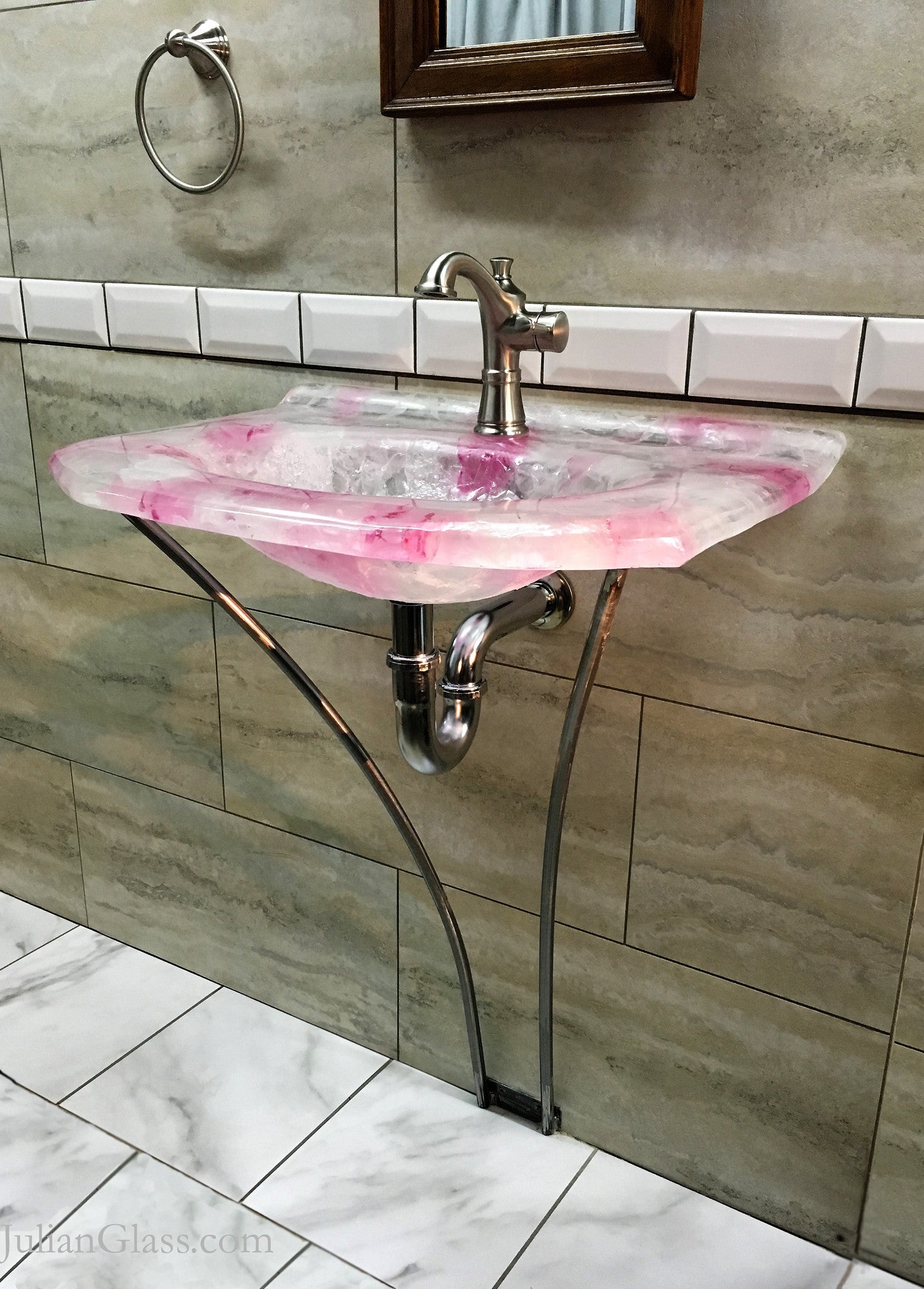 Rose Quartz Bathroom Sink Julian Glass