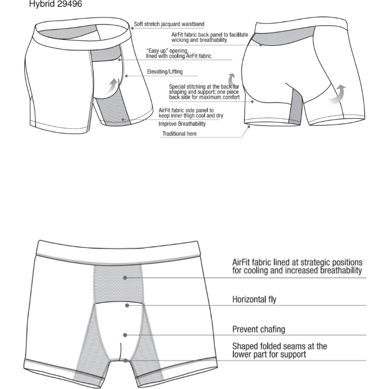 Hybrid Boxer Brief with Horizontal Fly | Performance Ready