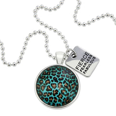 LAGOON LEOPARD TEAL COLLECTION NECKLACE