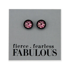 FIERCE FEARLESS FABULOUS Leopard Stud Earrings
