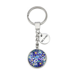 Spring Jewellery Floral Blue Keyring