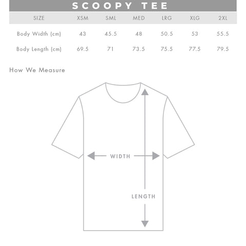 Scoopy tee measurements