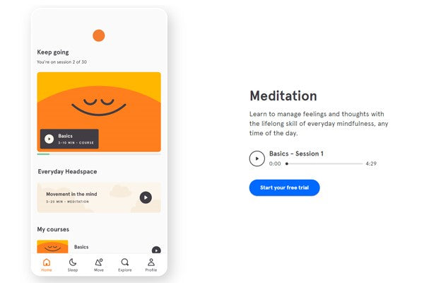Headspace iPhone productivity app