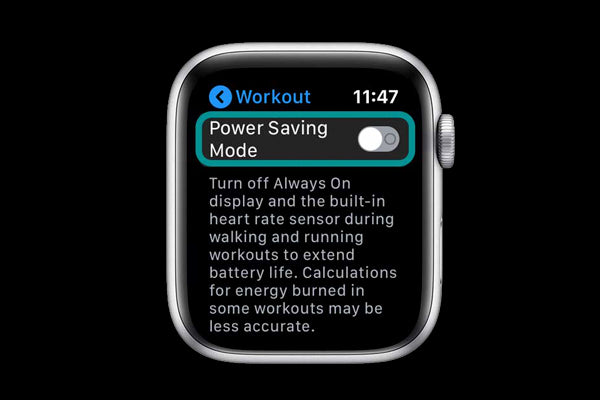 turn on Workout Power Saving Mode to save battery life