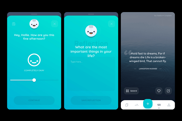 Reflectly app for mood tracking and journaling