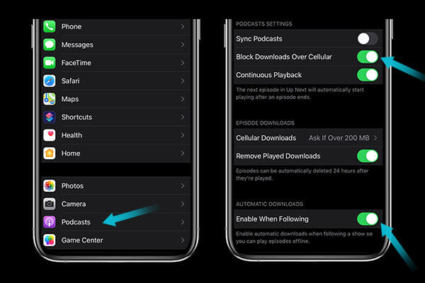 Adjust podcast settings so that your iphone battery stops draining fast