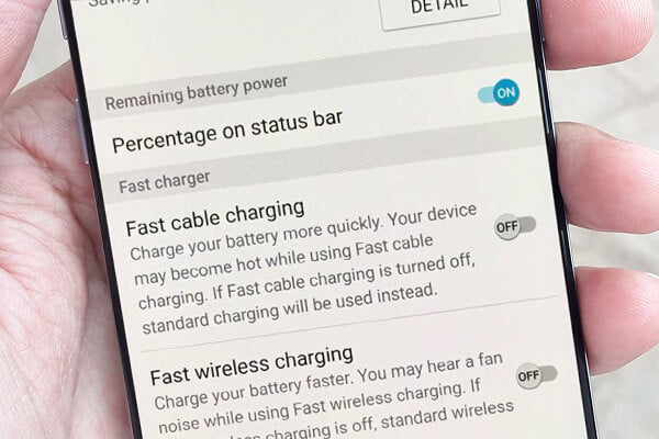 turn of fast wireless charging to avoid noise