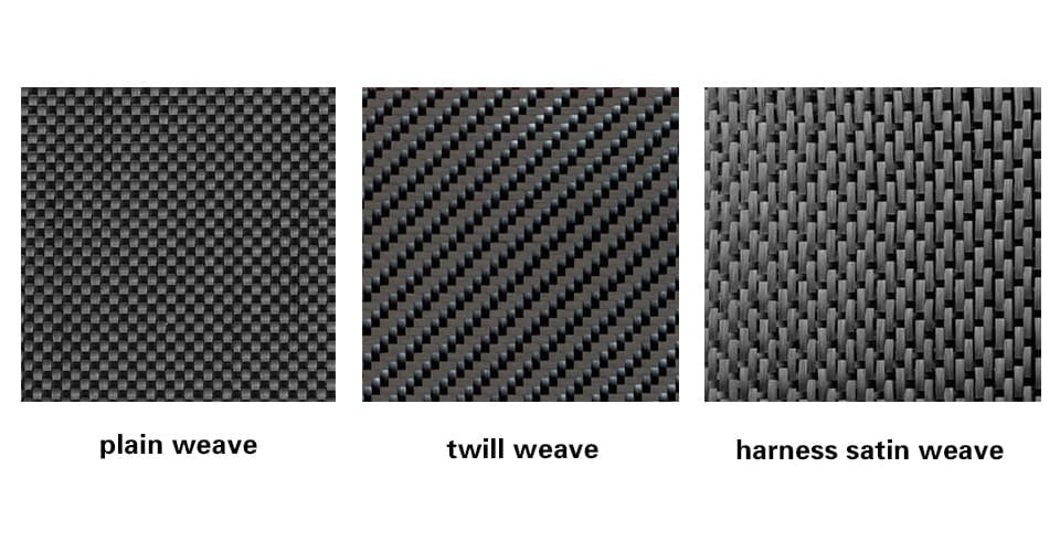 carbon fiber weaves include plain, twill, harness satin
