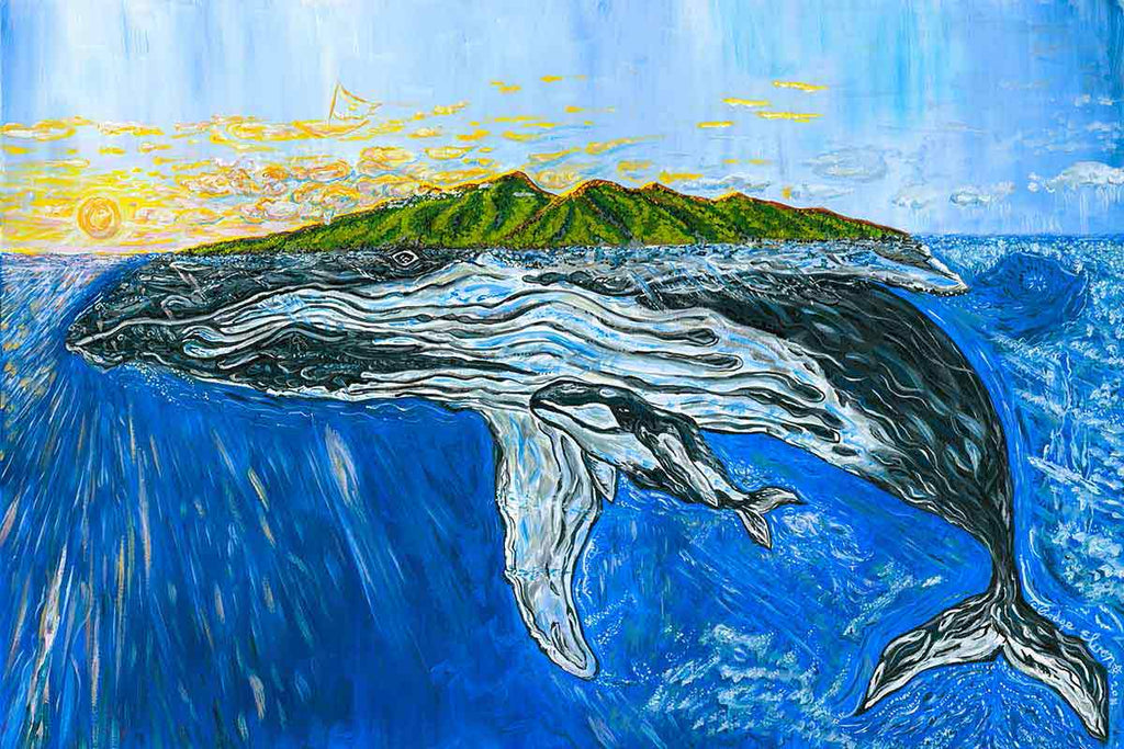 hawaiian whale art