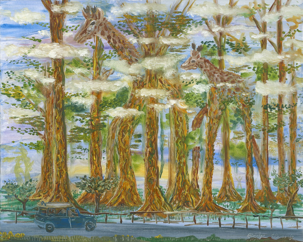 Super Wandering Eucalyptus Trees, Road to Hana Art.Oil Painting YW-82