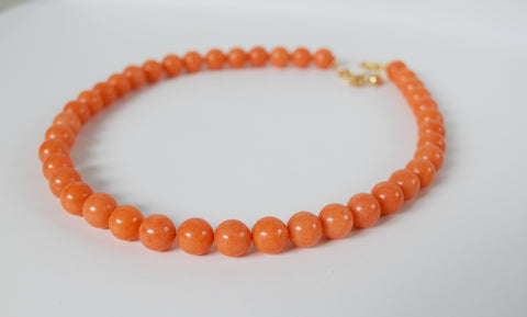 orange coral bead necklace