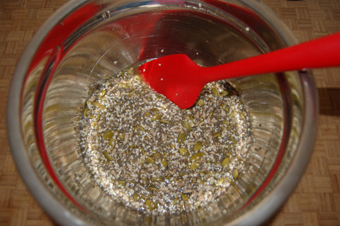 Chia, Pumpkin, Sunflower, hemp seeds mixed in a bowl