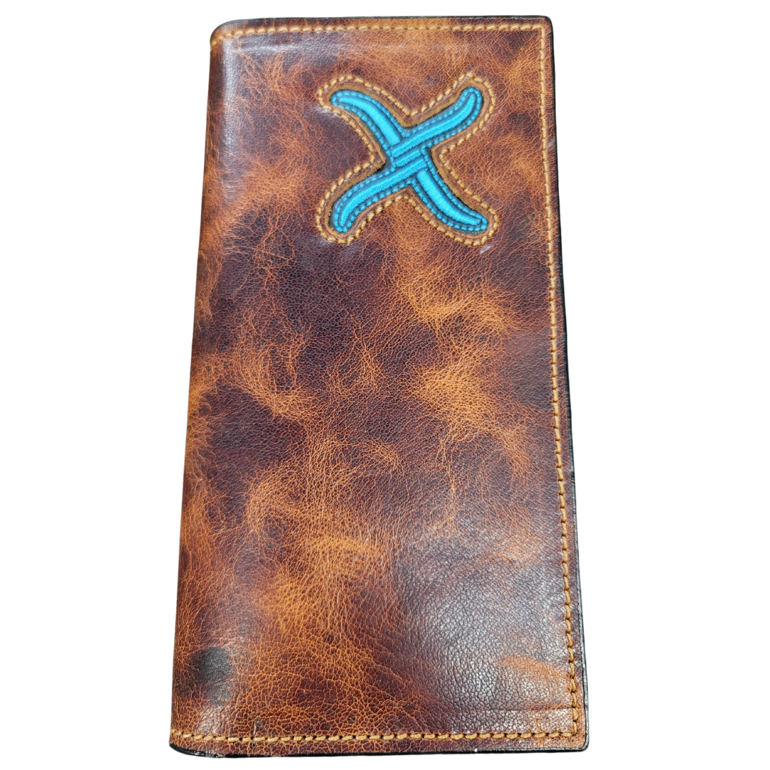 TURQUOISE/SHOULDER LEATHER RODEO WALLET