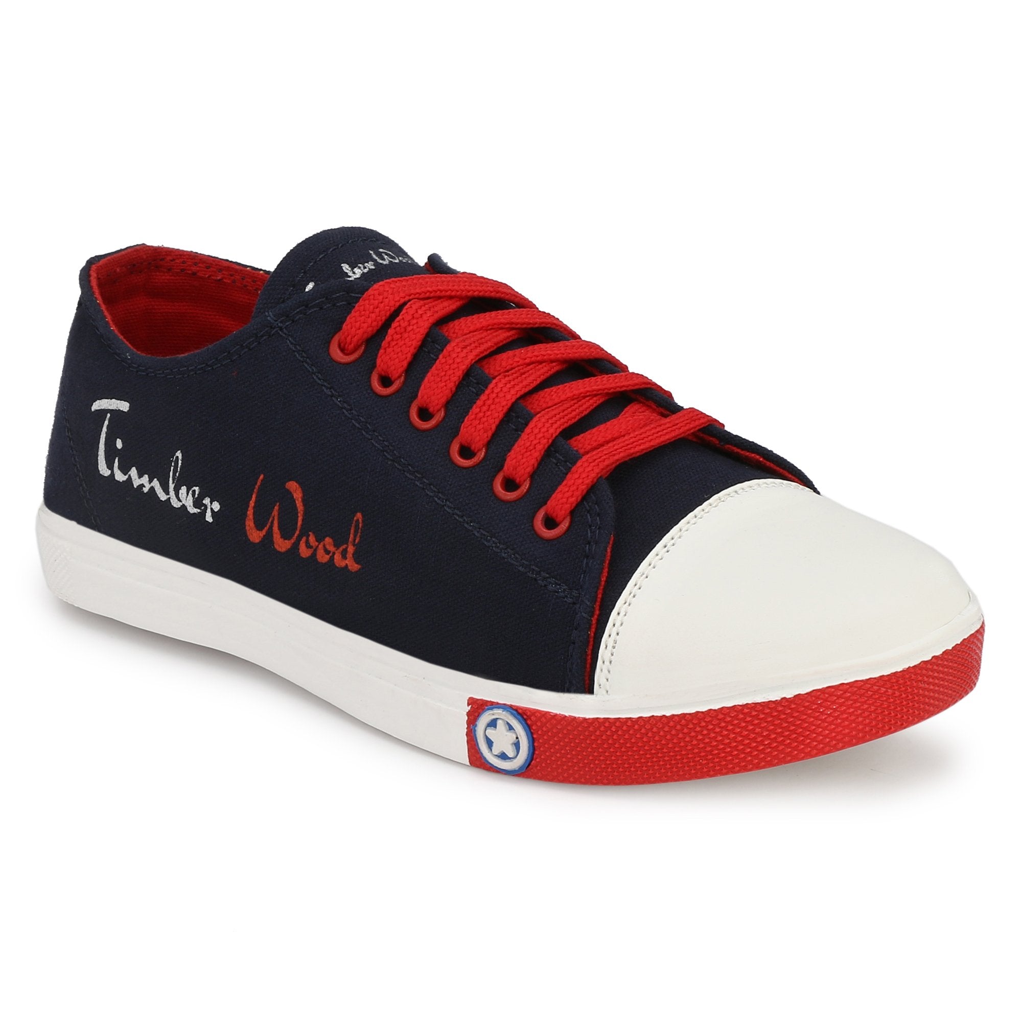 red color canvas shoes