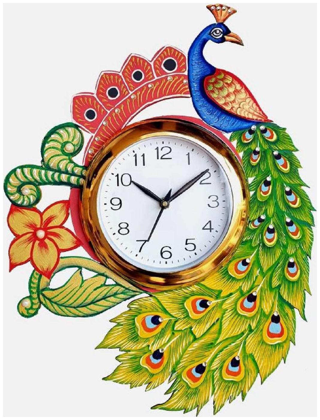 Buy Multi Color Wooden Analog Wall Clock | Zinnga