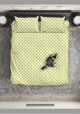 Honey Bees Design 1 Duvet Cover Set Light Yellow Beige