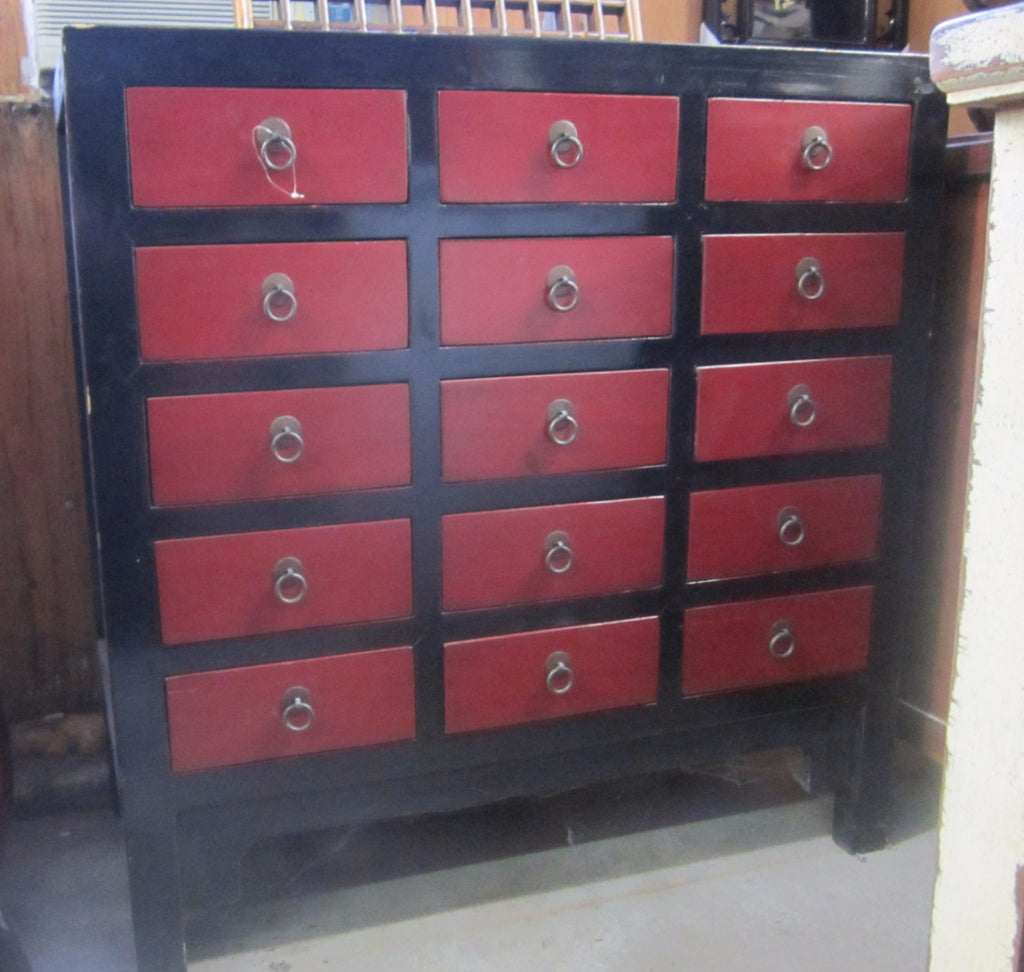 Small Red Black Cabinet Mostly Danish Furniture Ottawa