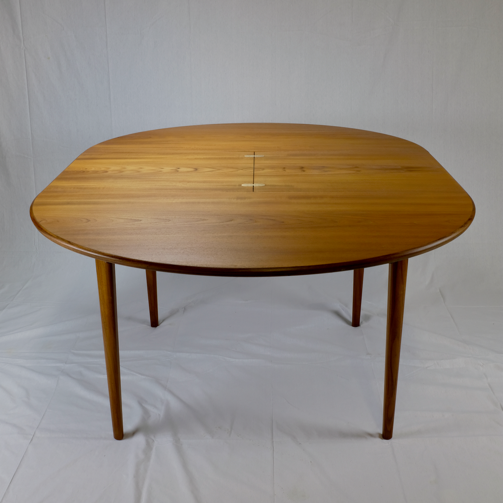 Teak Round Dining Table With Butterfly Leaf Mostly Danish