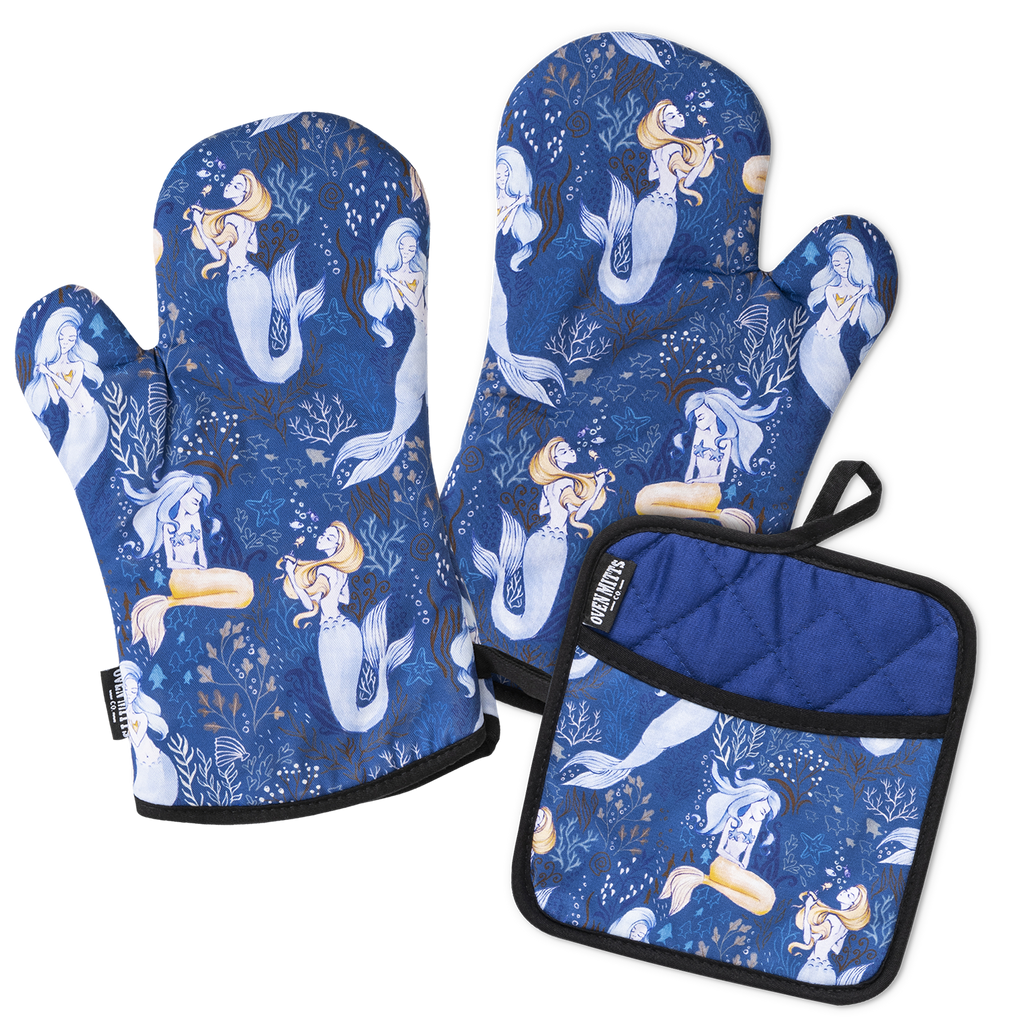 Galaxy Taco Cat Oven Mitts And Potholder Set